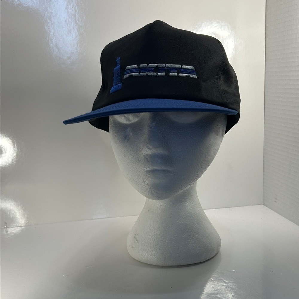 VTG Akita Truckers Hat Black and Blue Cap Oilfield - Picture 4 of 10